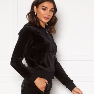 JUICY COUTURE NEW Black Label Velour Hoodie Jacket